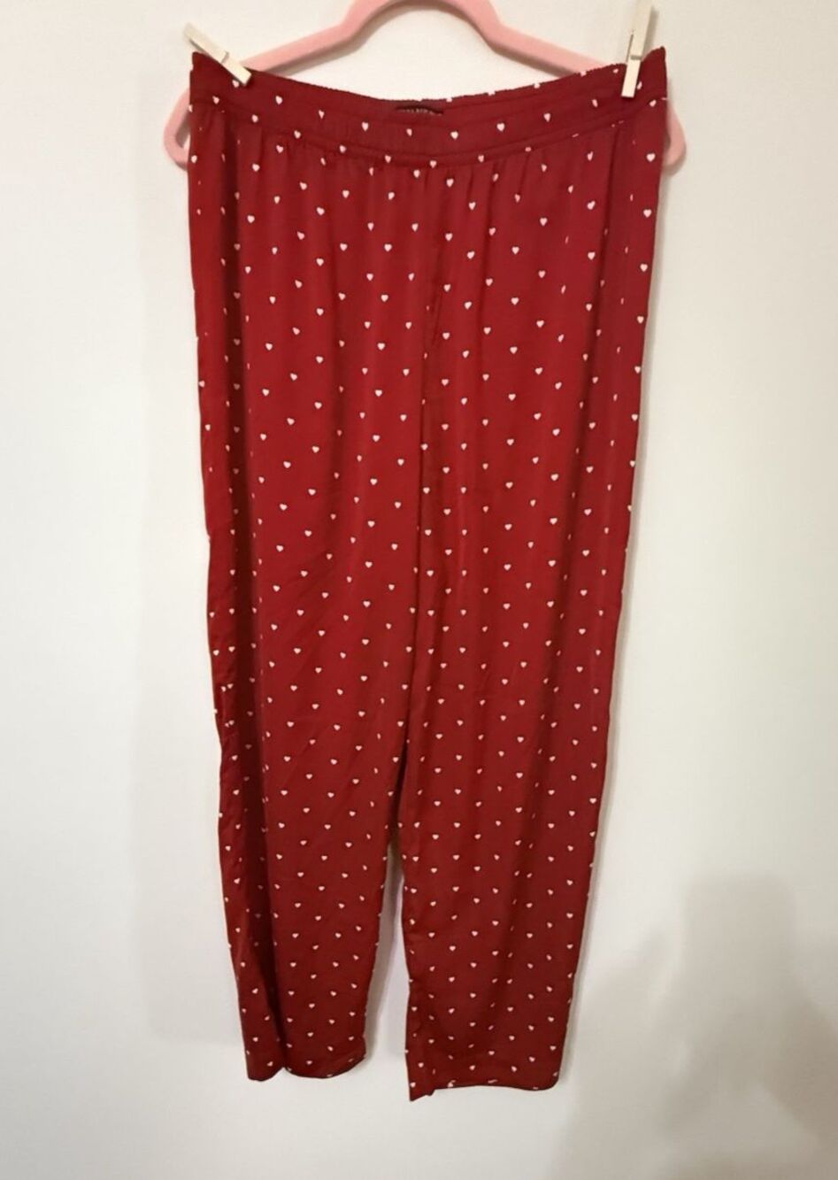 Banana Republic Red with White Hears Pajama Pants Size Medium